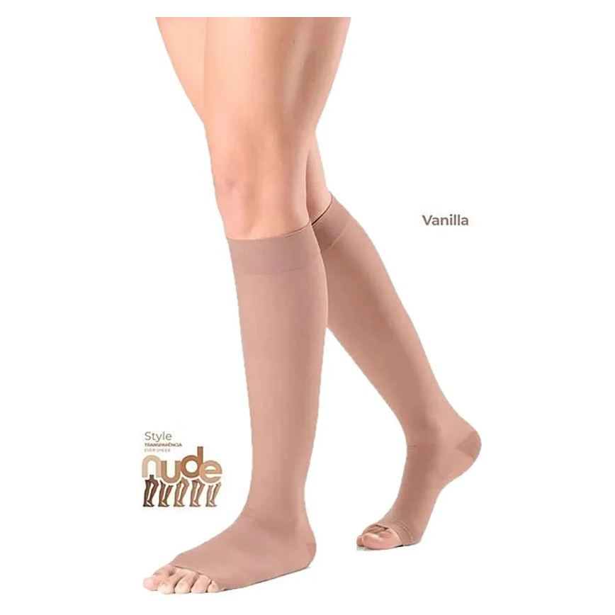 Meia 3/4 Sigvaris Ever Sheer 20-30mmhg Aberta Vanila M2