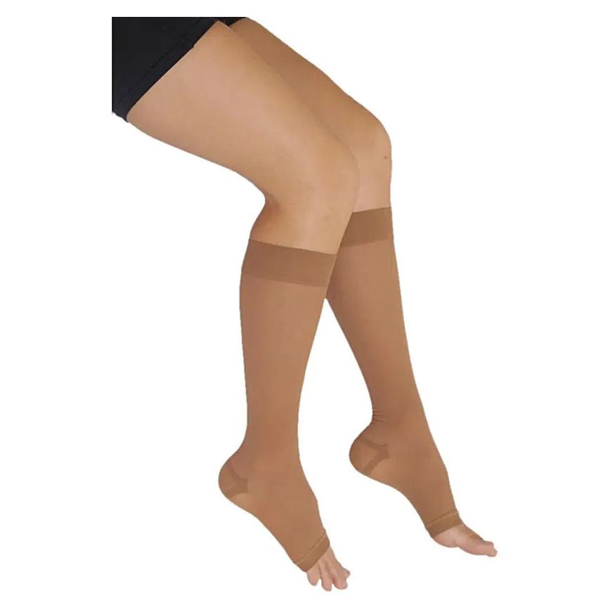 Meia 3/4 Venosan Comfortline 20-30mmhg Aberta Bege P Curta