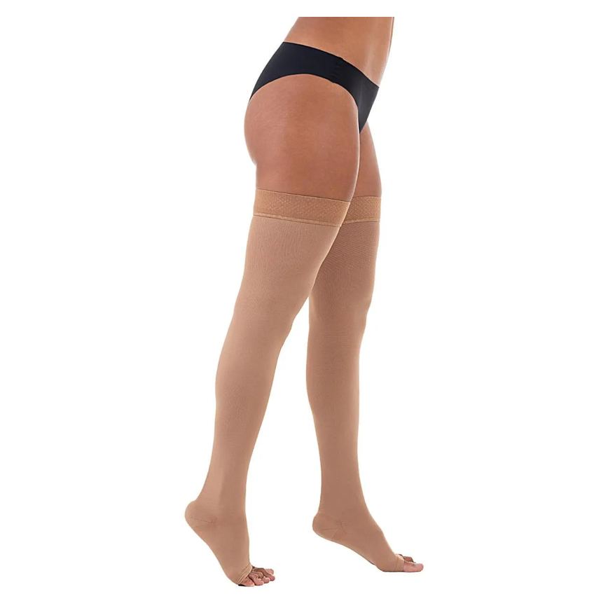 Meia de Compressão 7/8 Venosan Ultraline 4000 20-30mmhg Pé Aberto Bege Tam G