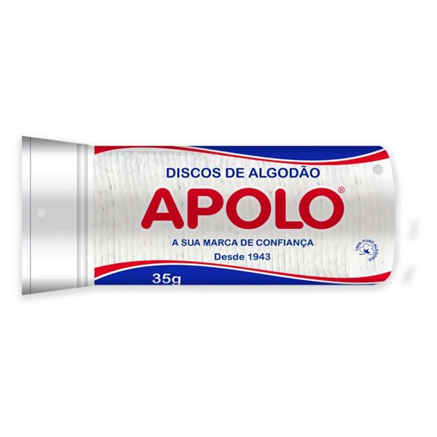 Discos de Algodão Apolo 35g Embalagem Abre Fecha - Unidade