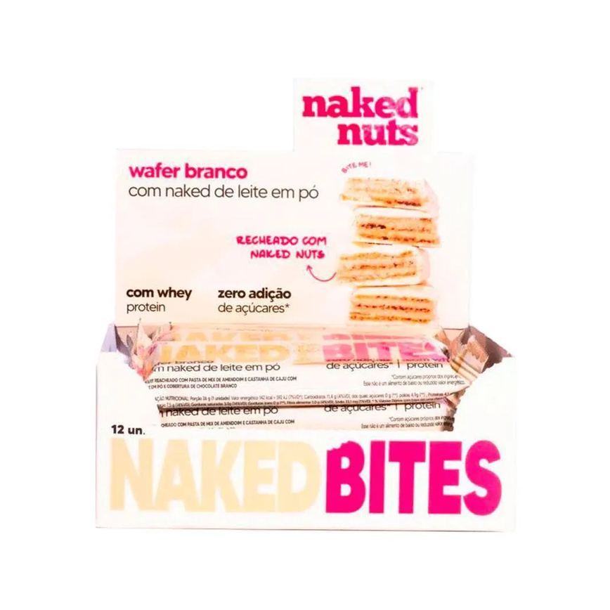 Wafer com Chocolate Branco Naked Nuts (cx C/12un de 26g)