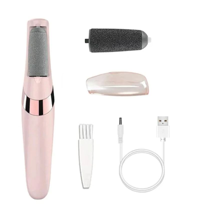 Removedor de Calos Portátil Lixa Elétrica Esfoliador para Os Pés Recarregável Via Usb Rosa