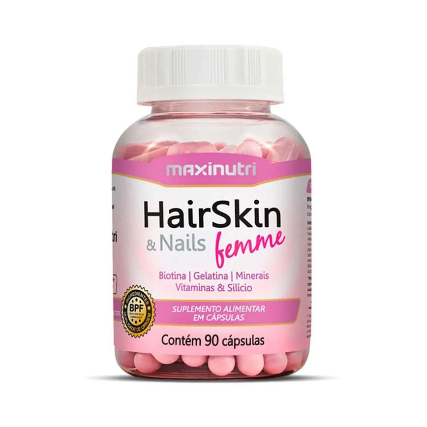 Hairskin e Nails Femme Biotina e Minerais 90 cápsulas Maxinutri