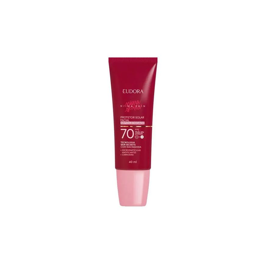 Eudora Niina Skin Fps 70 Protetor Solar Facial Antioleosidade 40ml