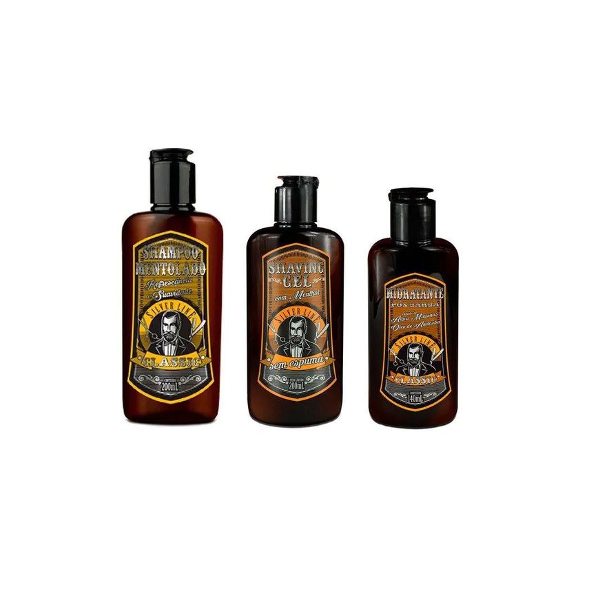KIT SILVER LINE SHAMPOO MENTOLADO 300ML + SHAVING GEL 200ML + HIDRATANTE PóS BARBA 140ML