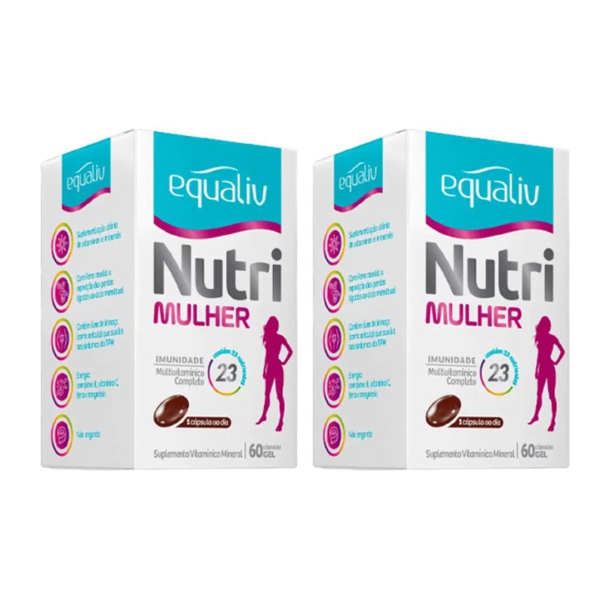 Kit Suplemento Polivitamínico Equaliv Nutri Mulher 60 Cápsulas Gelatinosas - 2 Unidades