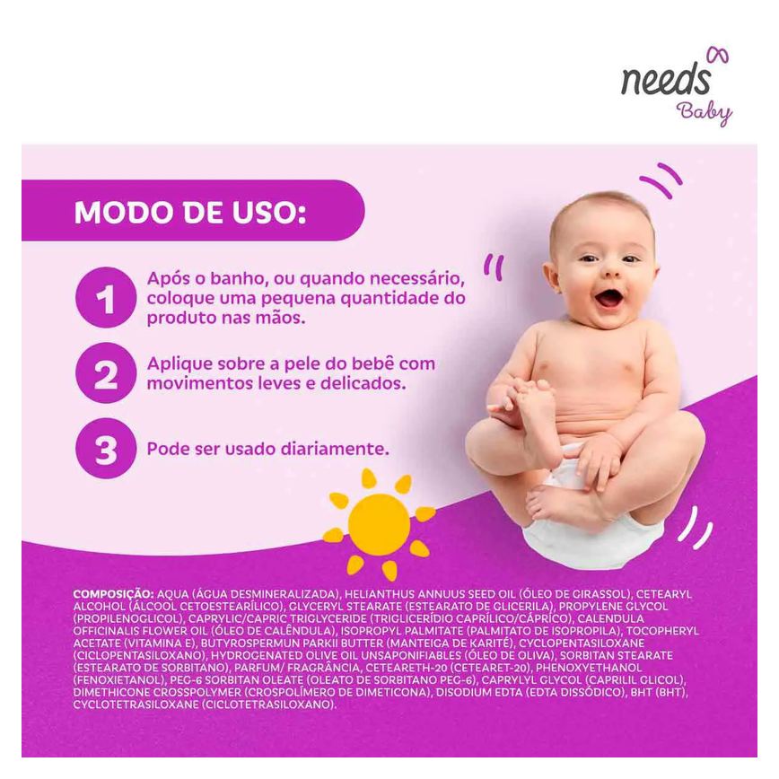 Hidratante Corporal Infantil Needs Baby Lavanda 200ml