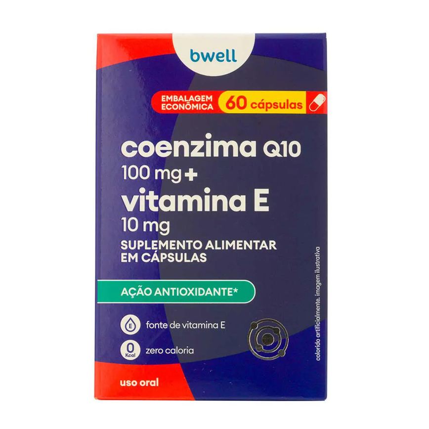 Coenzima Q10 100mg + Vitamina E 10mg bwell 60 Cápsulas