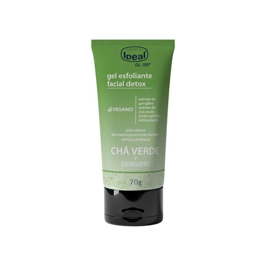 Gel Esfoliante Facial Ideal Chá Verde e Gengibre 70gr