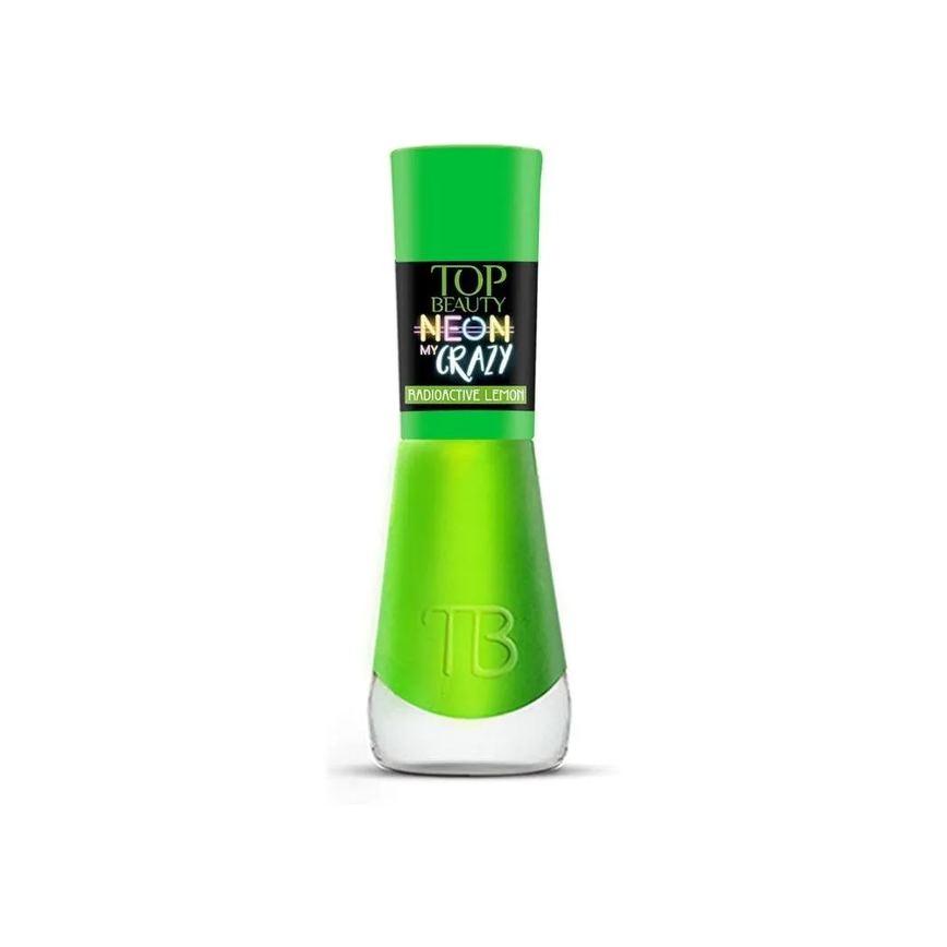 Esmalte Top Beauty Cintilante Premium Neon Crazy Radioactive Lemon