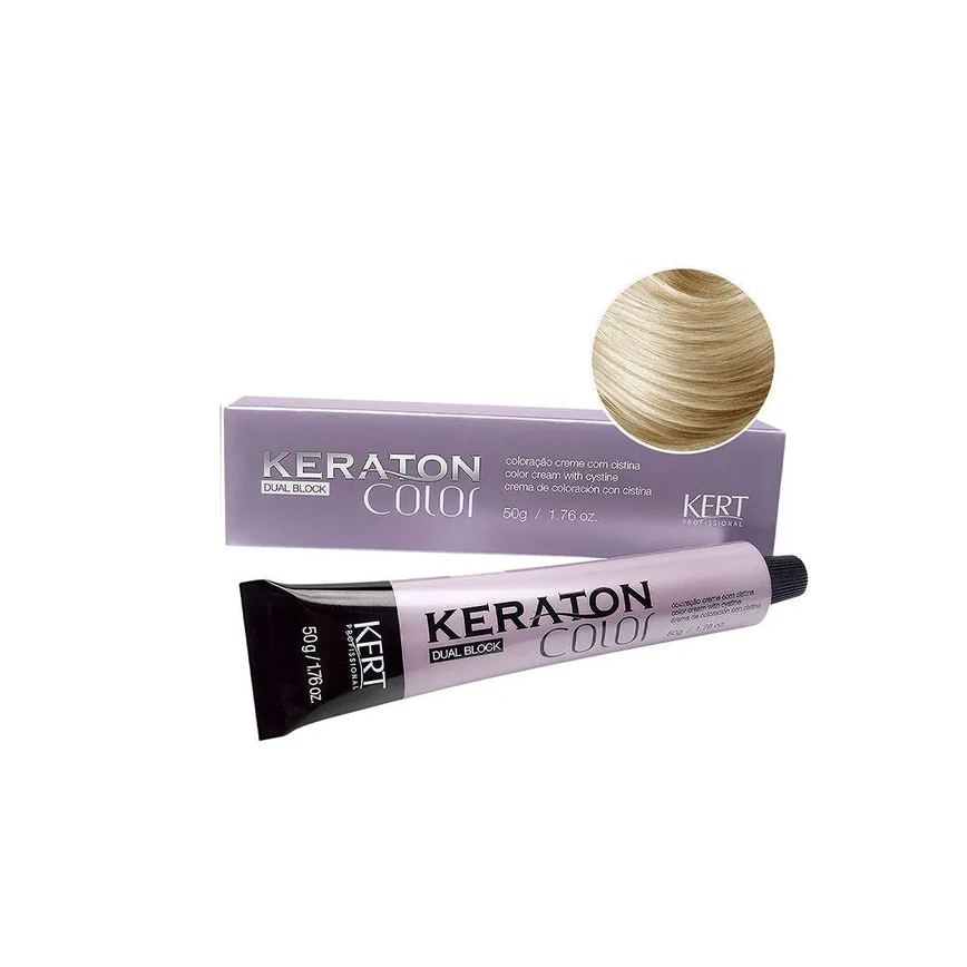 Tintura Keraton Color Dual Block 9.1 Louro Médio Claro Cinza