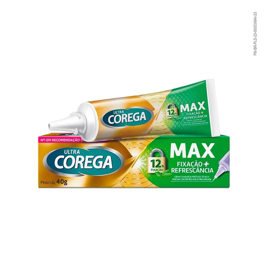 Creme Fixador de Dentadura Ultra Corega Max Fixação e Refrescância Menta 40g