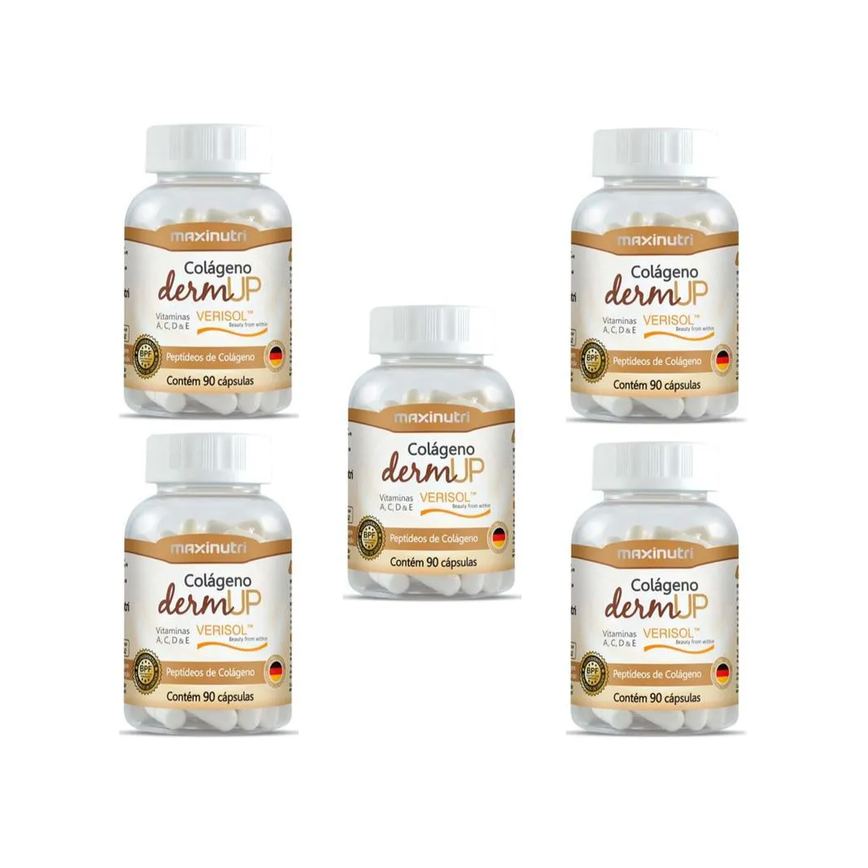 Kit 5 Colágeno Verisol Dermup 90 Cápsulas Maxinutri