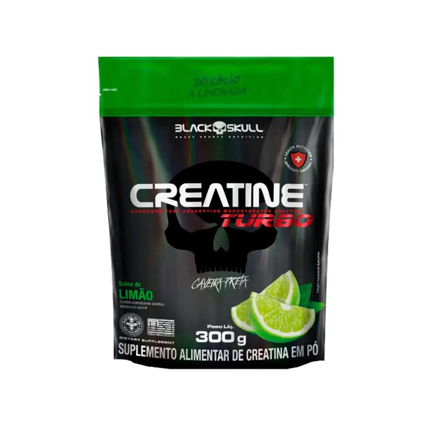 Creatina Black Skull Turbo Stand Up Pouch Limão 300g