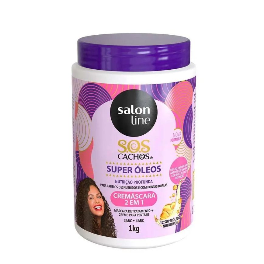 Cremáscara 2 em 1 Salon Line Sos Cachos Super Óleos Nutrição Profunda 1kg