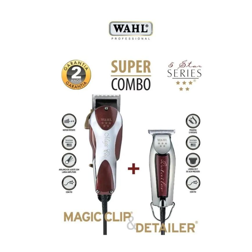 Wahl Super Combo Magic Clip 220v + Detailer Bivolt