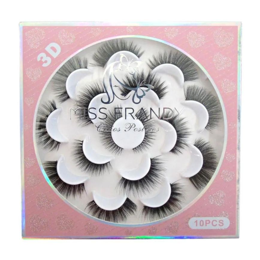 Cílios Postiços 3d Miss Frandy 10pcs Cód.:c21-01002