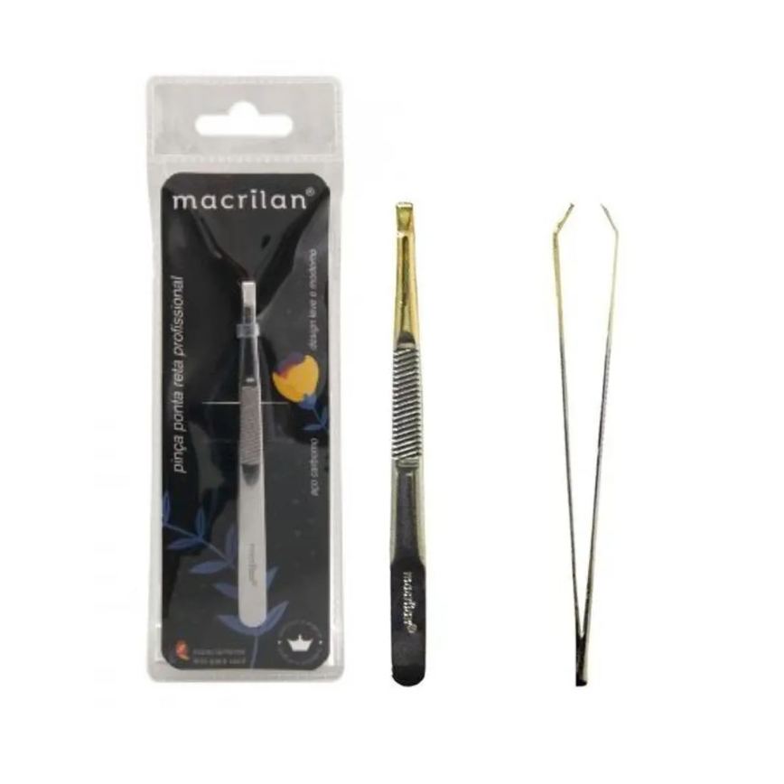 Pinça Macrilan Profissional Ponta Reta Pi-4