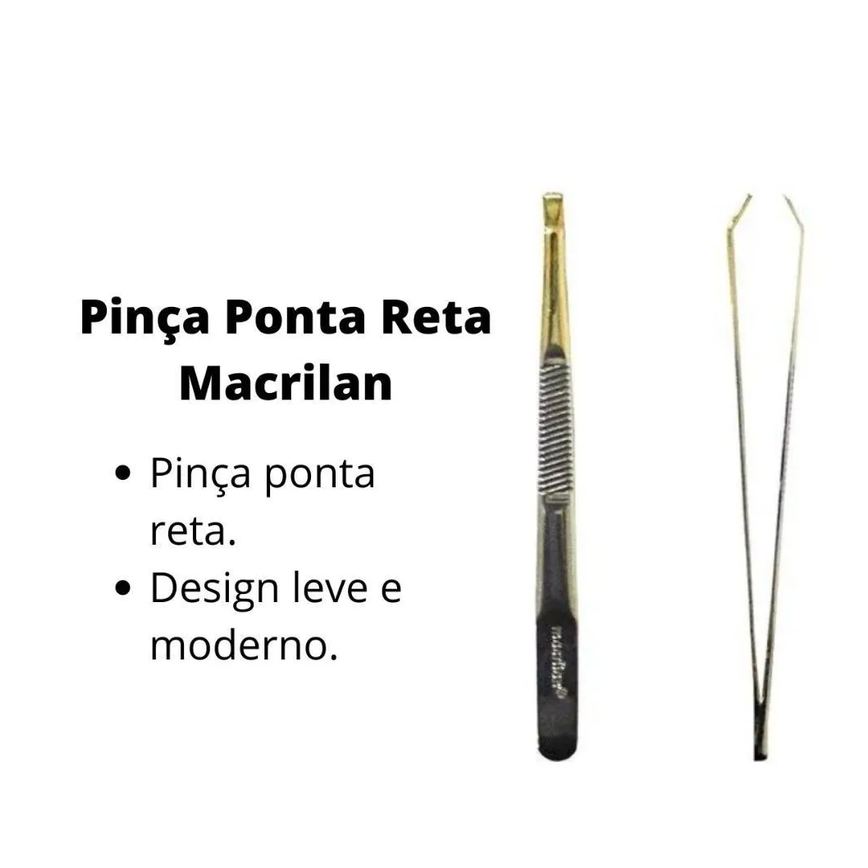 Pinça Macrilan Profissional Ponta Reta Pi-4