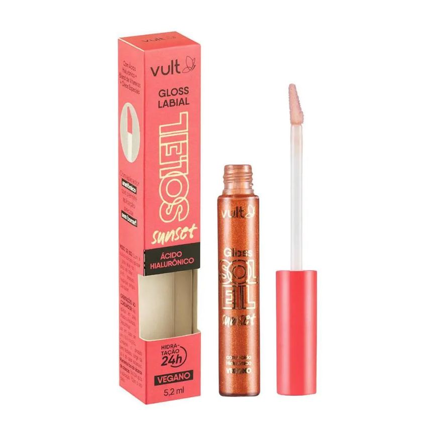 Gloss Labial Vult Soleil Sunset Ácido Hialurônico Bronzeada 5,2ml