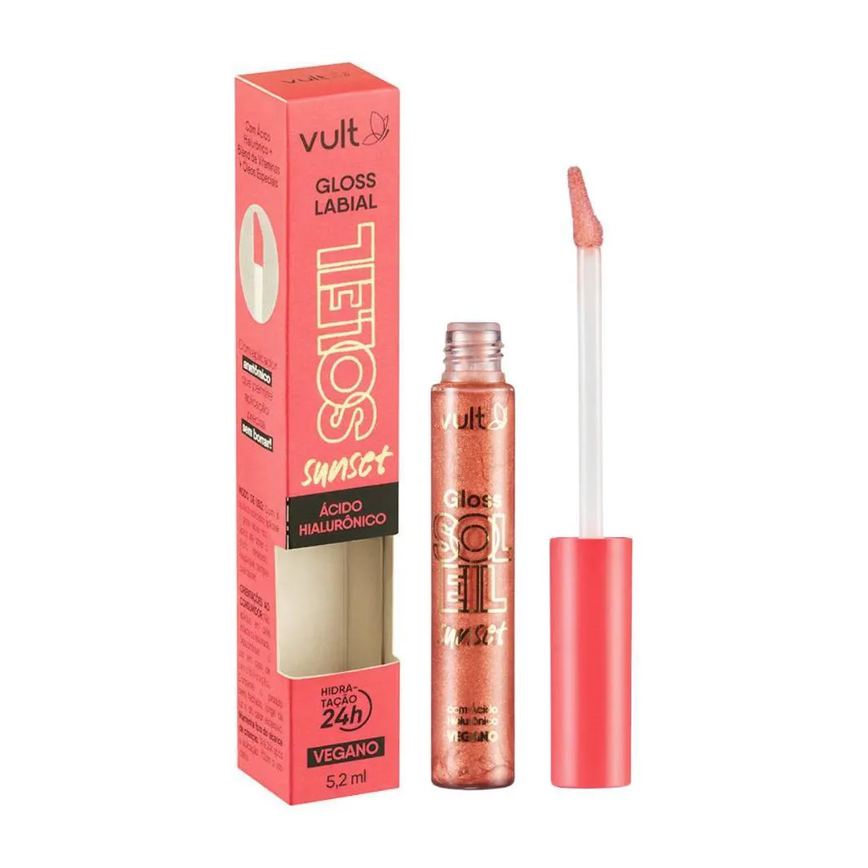 Gloss Labial Vult Soleil Sunset Ácido Hialurônico Praiana 5,2ml