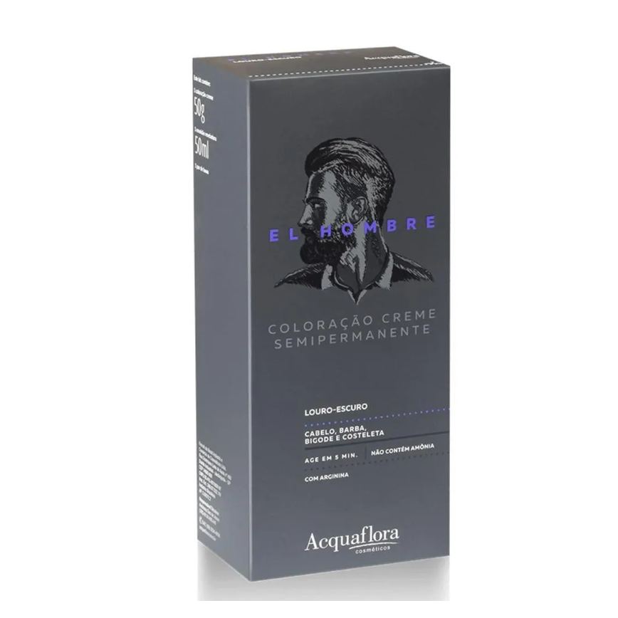 Kit Coloração Creme Semipermanente Acquaflora El Hombre Louro-escuro