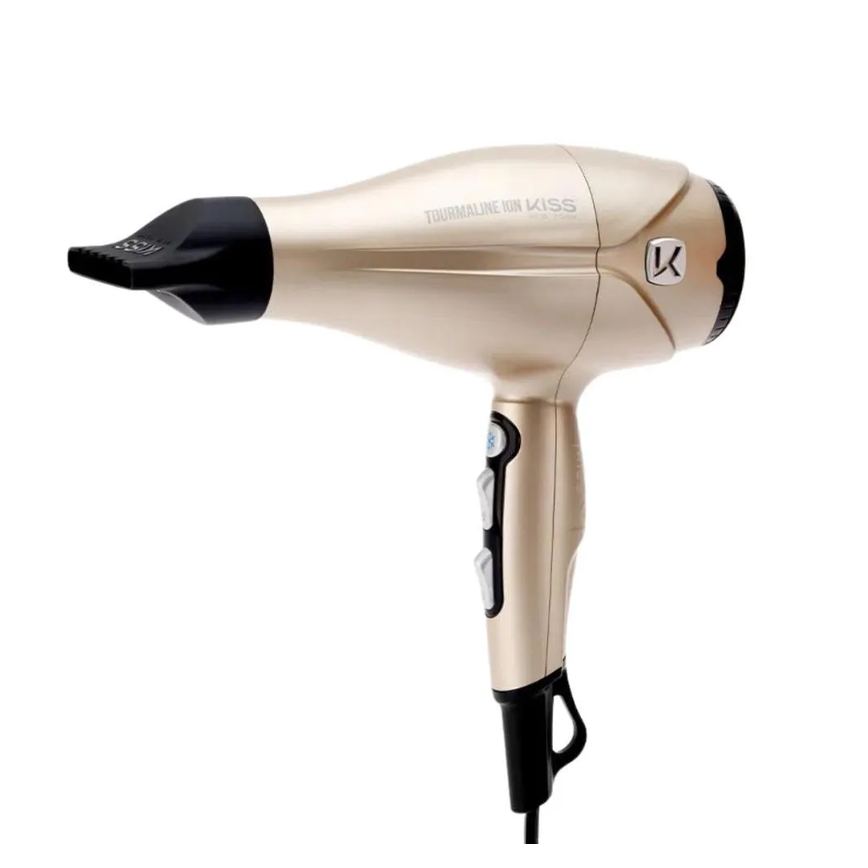 Secador Kiss New York Tourmaline Ion Dourado 2000w 220v Bdp06pbr