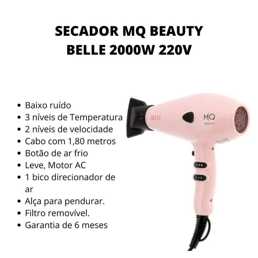 Secador Mq Beauty Belle 2000w 220v