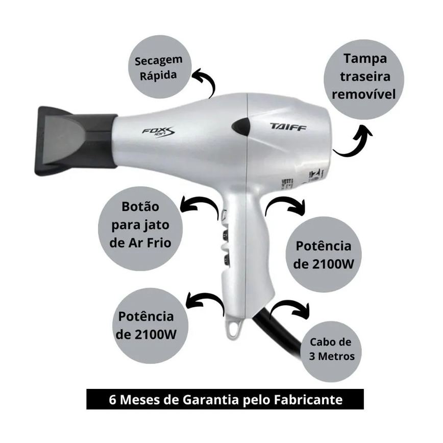 Secador Taiff Fox Ion S 2100w 127v