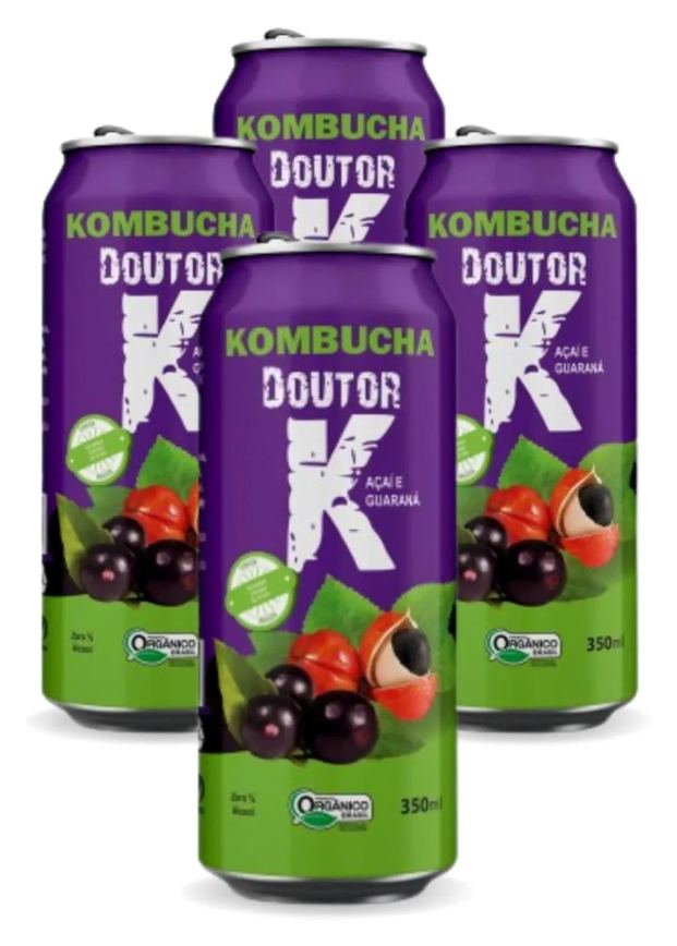 4x Kombucha Guaraná e Açaí 350ml Doutor K