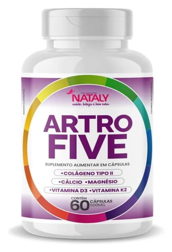 Artrofive Colágeno Tipo Ii, Cálcio, Magnésio, Vit D3 e K2 60 Capsulas de 500mg