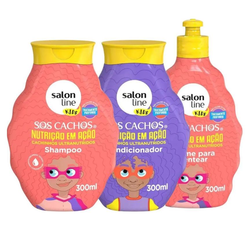 Kit Salon Line Kids Nutrição em Ação Sos Cachos C/3