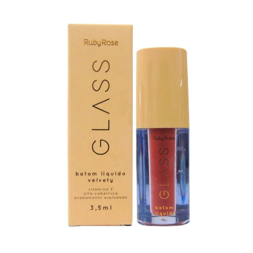 Batom Líquido Velvety Ruby Rose Glass Bg06 3,5ml
