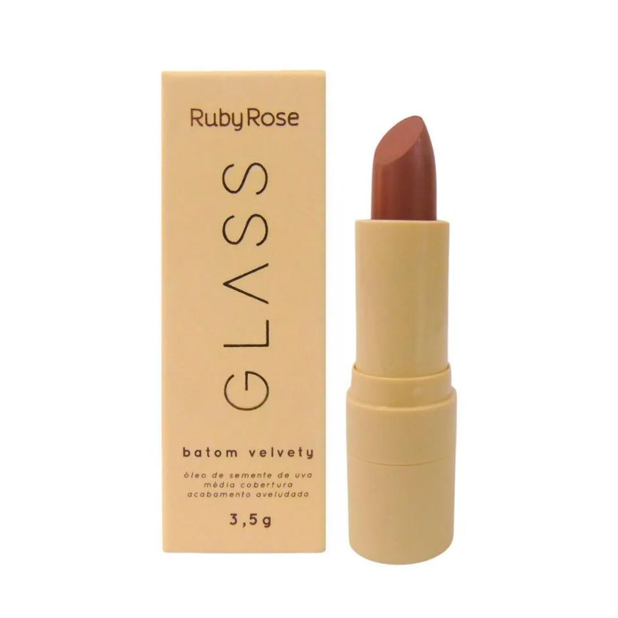 Batom Velvety Ruby Rose Glass Bg01 3,5g