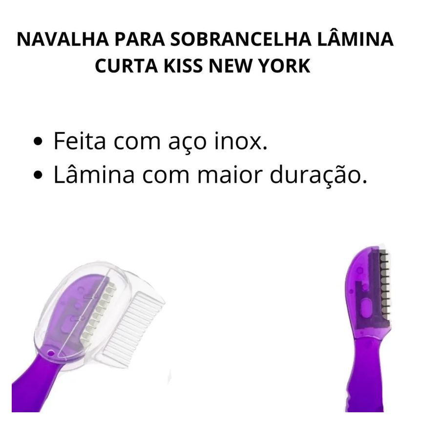 Navalha para Sobrancelha Lâmina Curta Kiss New York Rbtb02br