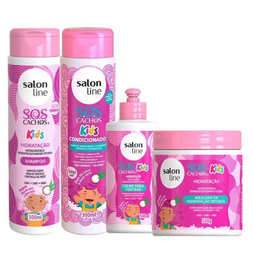 Kit Salon Line Sos Cachos Kids Hidratação C/4