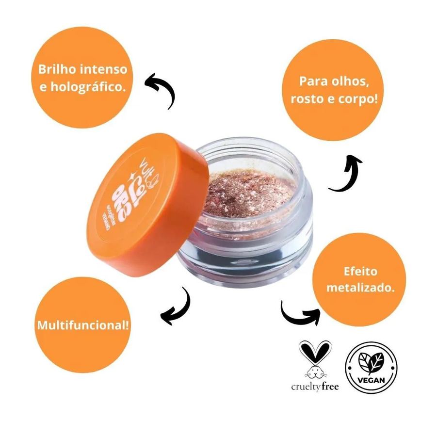 Ecoglitter Multifuncional Vult Colors Prata Paête 1g