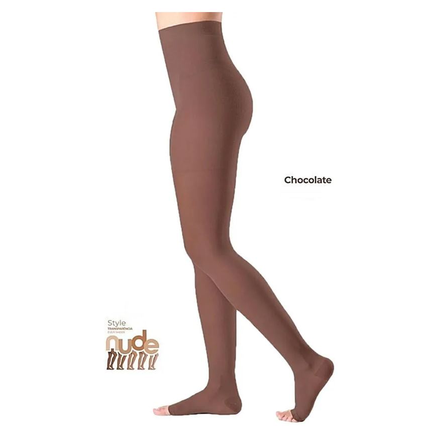 Meia-calça Ever Sheer 20-30mmhg Aberta Chocolate P3