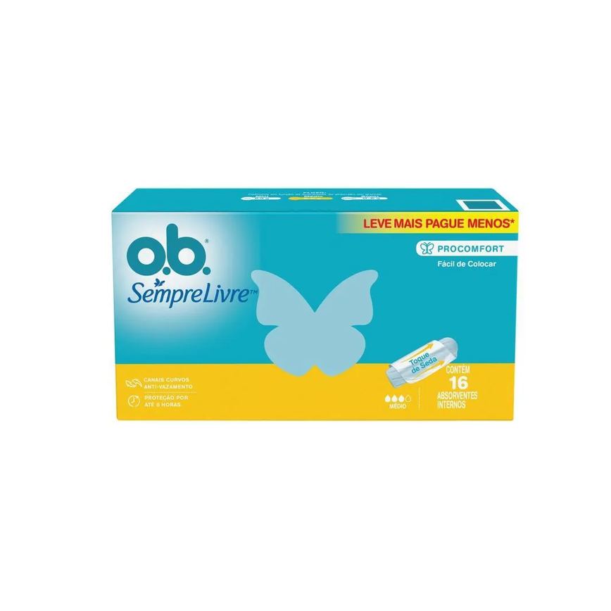 Absorvente Interno O.B. Procomfort Médio 16 Unidades