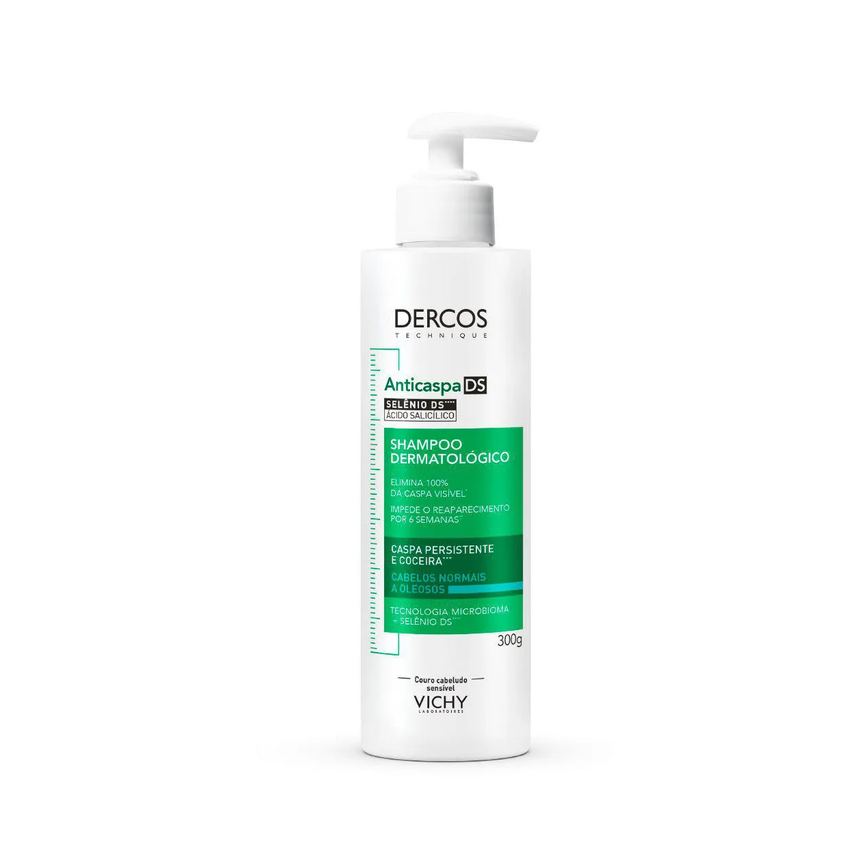 Shampoo Vichy Dercos Anticaspa DS Cabelos Normais e Oleosos Eliminação Total de Caspa 300g