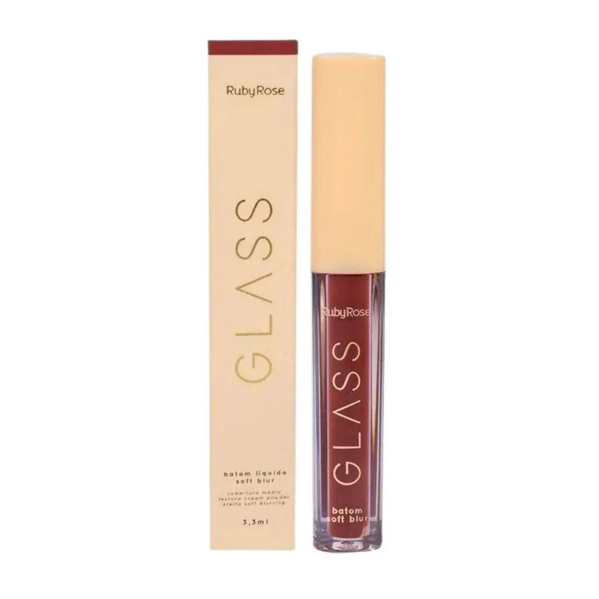 Batom Líquido Soft Blur Ruby Rose Glass Bg04 3,3ml