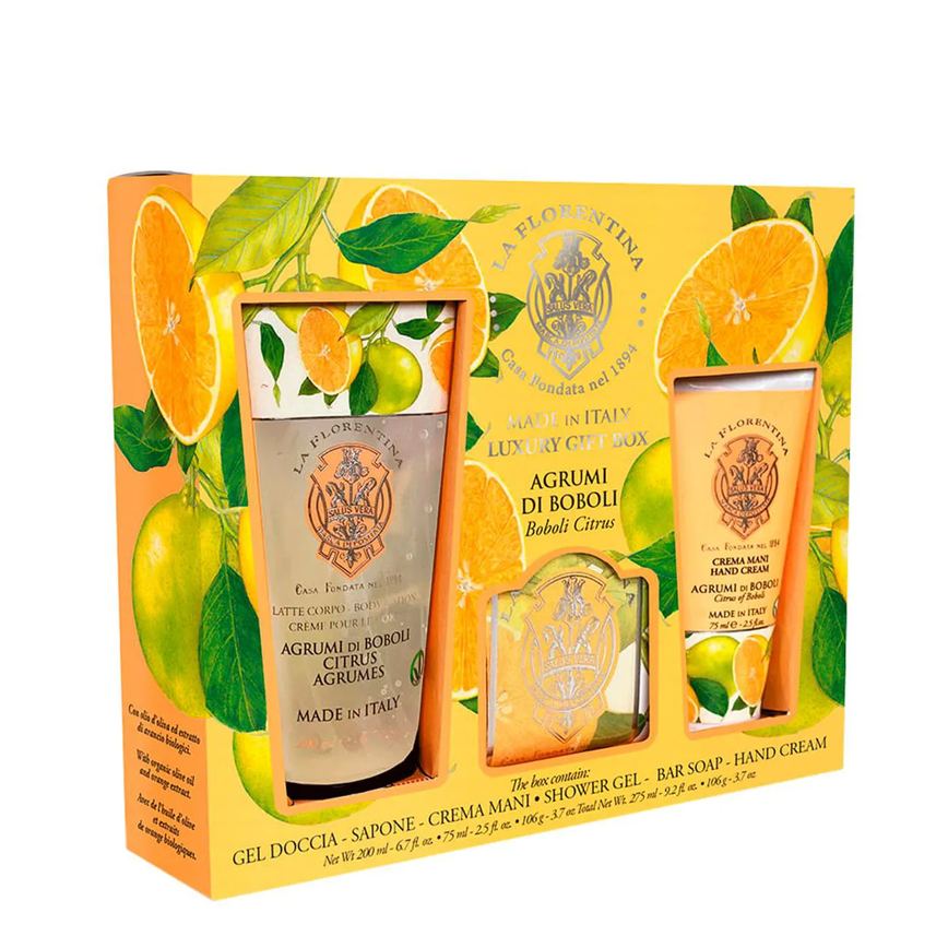 Kit La Florentina Agrumi Di Boboli - Sabonete em Barra 106g + Body Lotion 75ml + Shower Gel 200ml