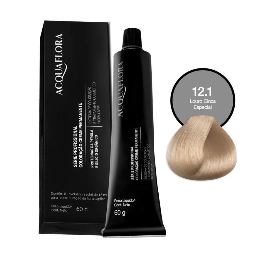 Coloração Acquaflora 12.1 Louro Cinza Especial 60g