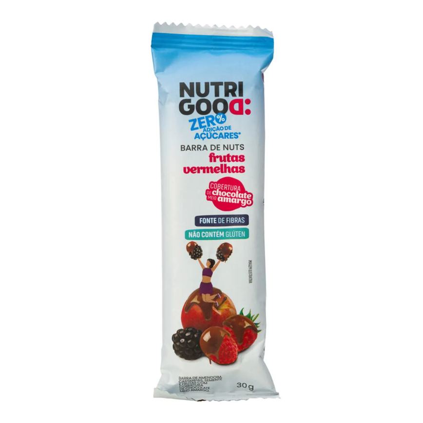 Barra de Nuts Nutrigood Frutas Vermelhas com Chocolate 30g