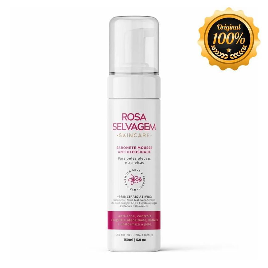 Espuma Limpeza Antioleosidade E Antiacne Rosa Selvagem 150ml