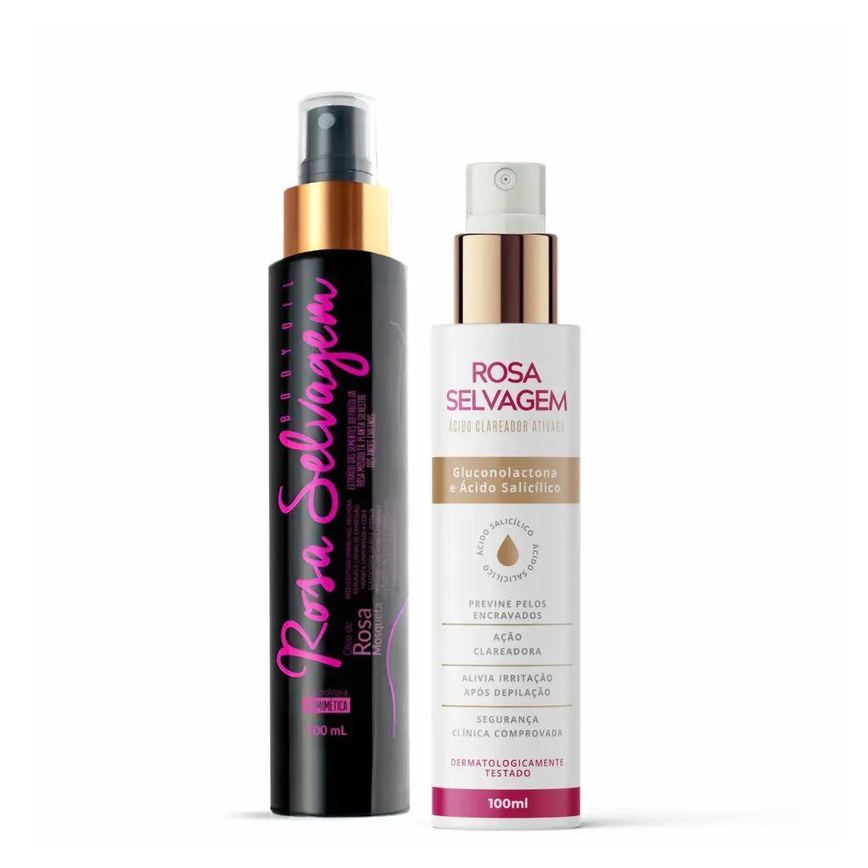 Kit Ácido Clareador E Óleo Corporal Rosa Selvagem