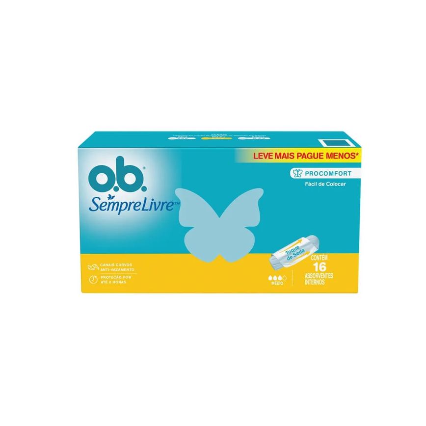 Absorvente Interno O.b. Sempre Livre Médio 16 Unidades