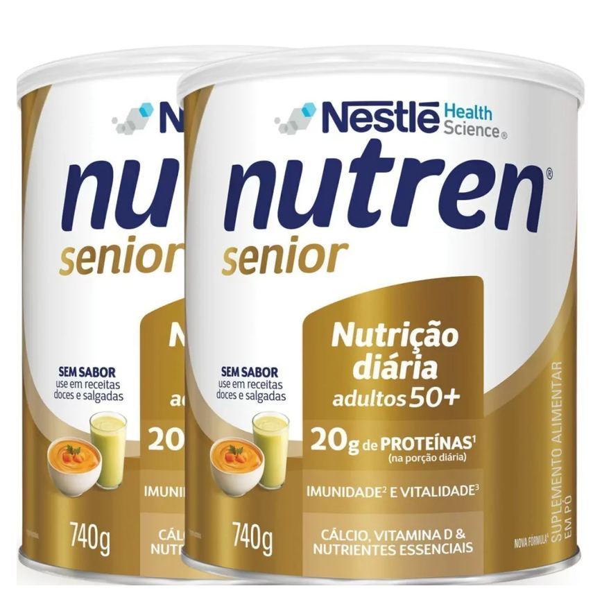 Complemento Alimentar Nutren Senior Sem Sabor 740G 2 Unidades