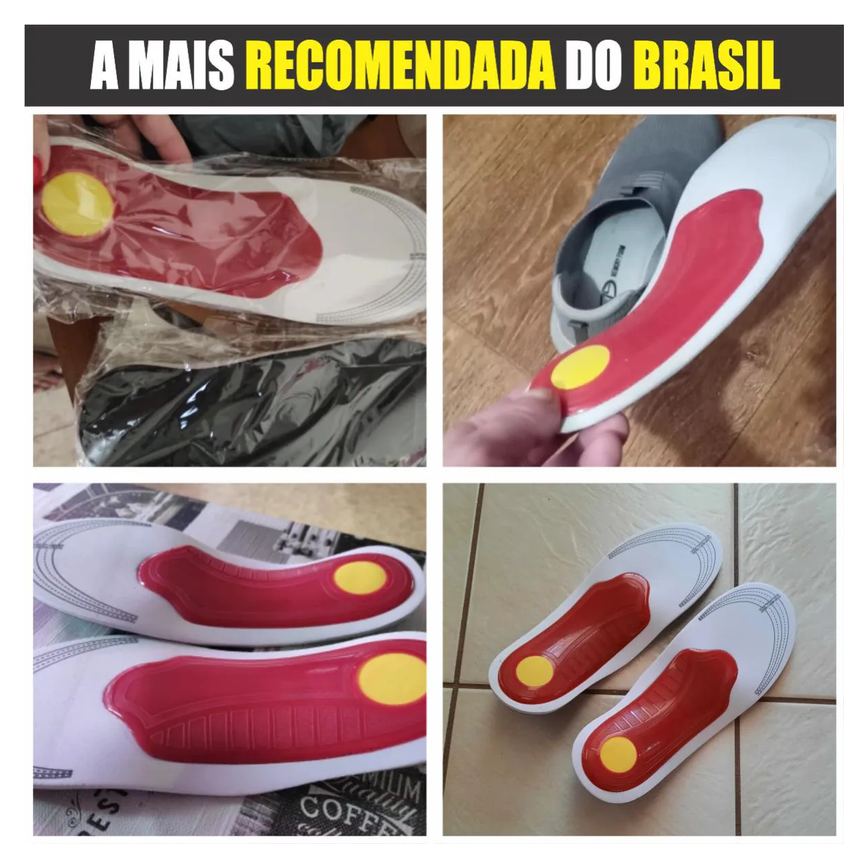 Palmilha Ortopédica Tratamento Pé Chato Fascite Plantar Esporão Original 1par 35a40