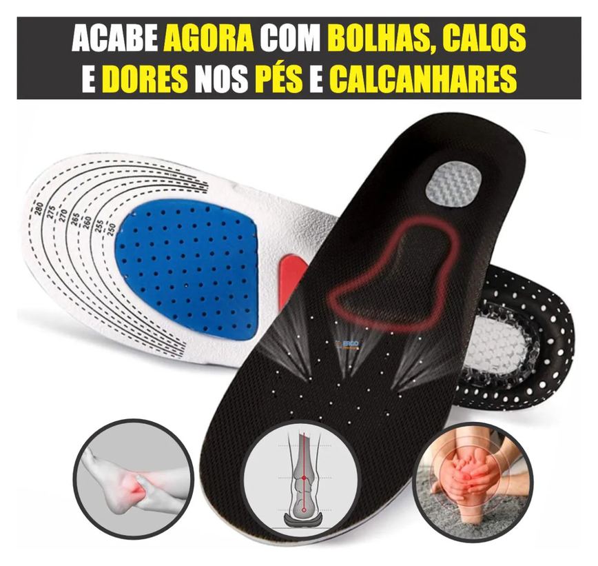 Palmilha Anatômica Anti Dor Tratamento Fascite Plantar e Esporão Original 1par 35a40